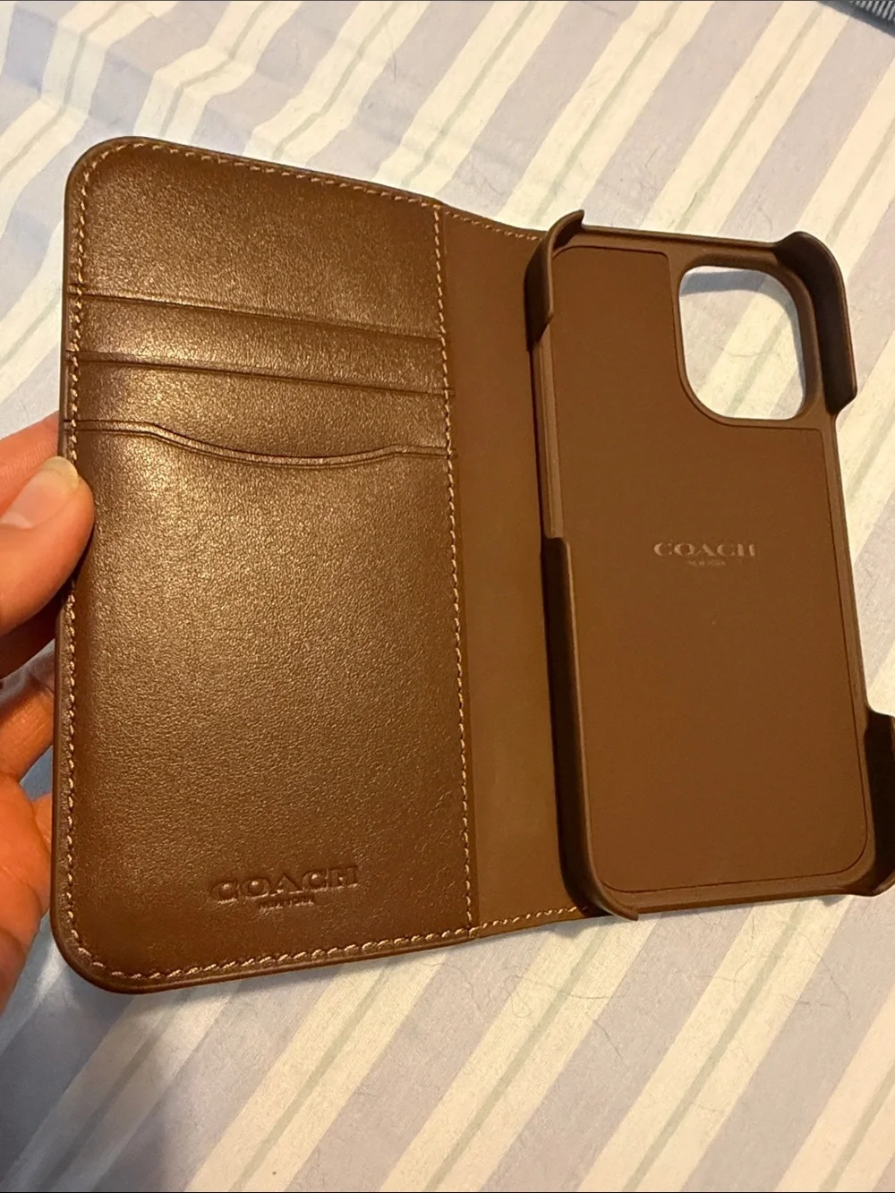 Coach signature folio iPhone wallet case